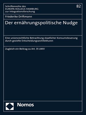 cover image of Der ernährungspolitische Nudge